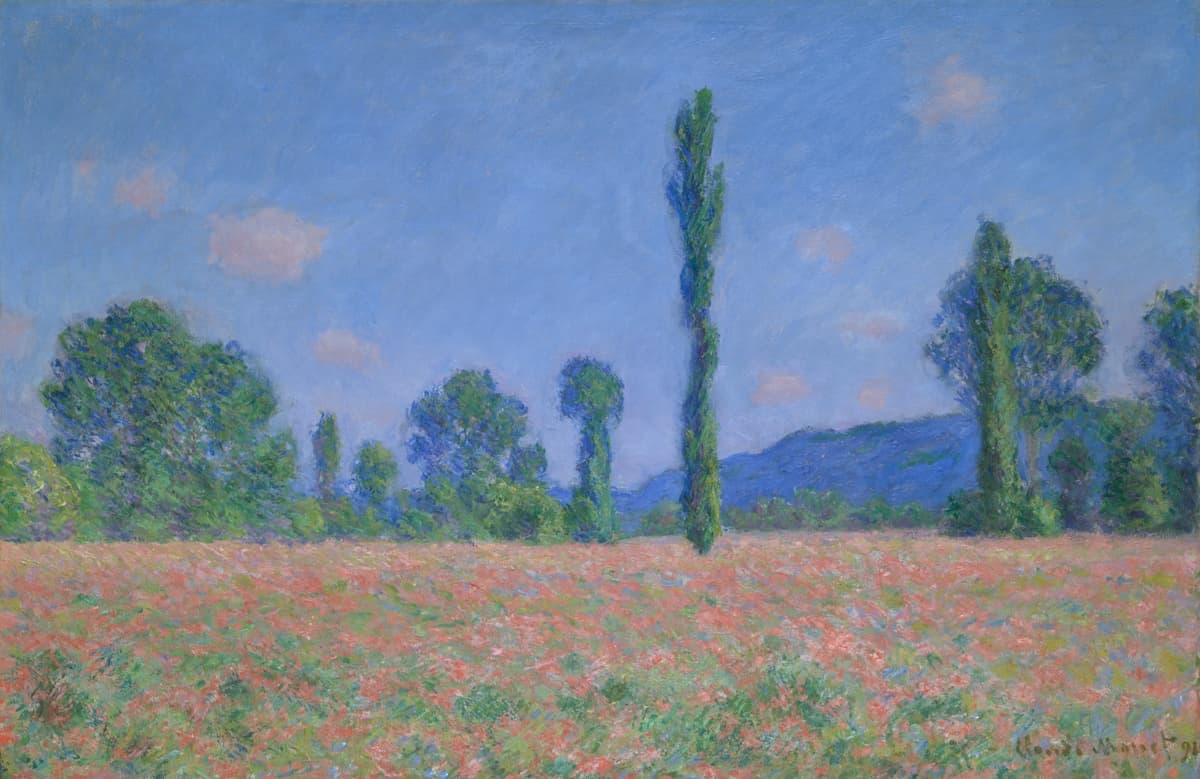 Poppy Field (Giverny), 1890/91, by Claude Monet.