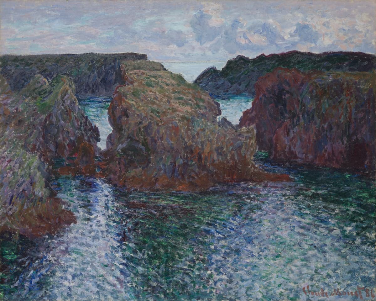 Rocks at Port-Goulphar, Belle-Île, 1886, by Claude Monet. Art Institute of Chicago (CC0).